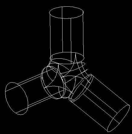 如何用CAD繪制一個三通管？